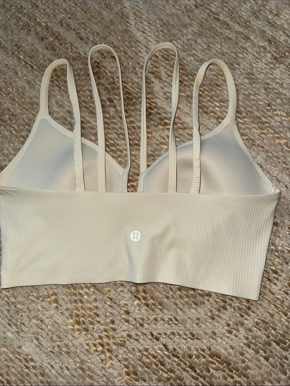 lululemon athletica Ribbed V-Neck Bralette — Cream